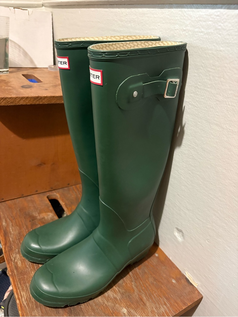 Hunter Women's Tall Rain Boots in Forest Green - Picture 2 of 6